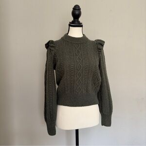 *MADEWELL* Green Pullover Cable Knit S